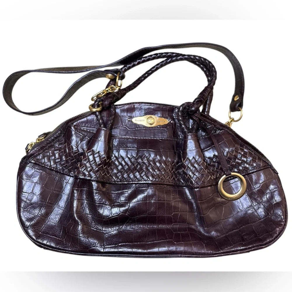 Elliot Lucca Elegant Brown Leather Handbag - Picture 2 of 13
